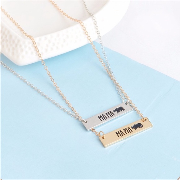 🛍5 for $25 item!🛍Mama Bear Necklace Silver Color - Picture 5 of 5